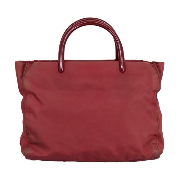 PRADA Hand Bag Nylon Red Silver - Picture 3 of 12